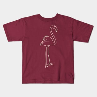 Aesthetic Lineart Flamingo Kids T-Shirt